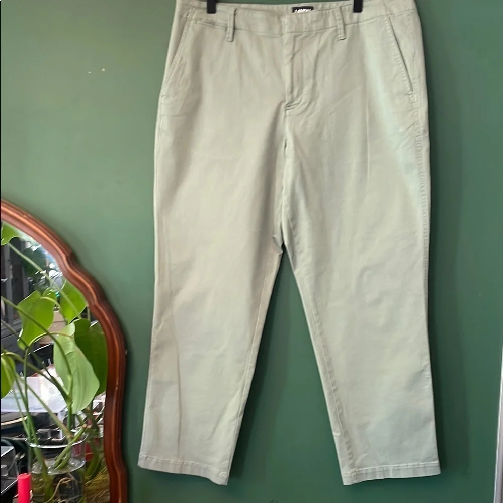 Lands' End Womens 16 Green Chino Ankle Pants Classic Style